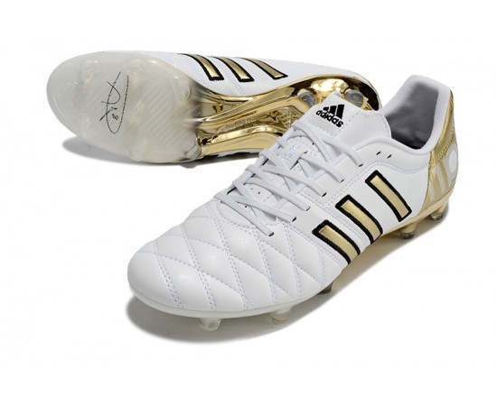 Adidas Adipure 11 PRO X PD25 TRX FG White Gold Black Soccer Cleats For Men