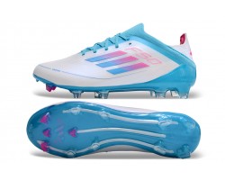 Adidas F50 FG Soccer Cleats Ltblue Grey Pink For Men And Women 