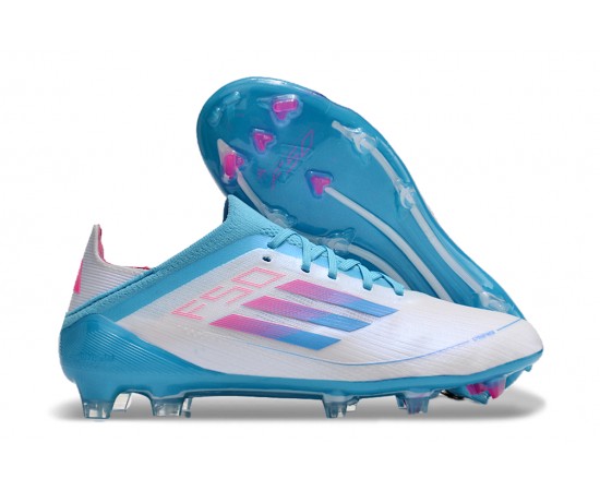 Adidas F50 FG Soccer Cleats Ltblue Grey Pink For Men And Women