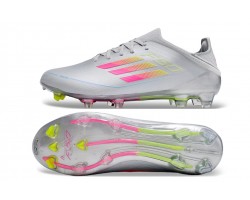 Adidas F50 FG Soccer Cleats Silver Purple Green For Men And Women 