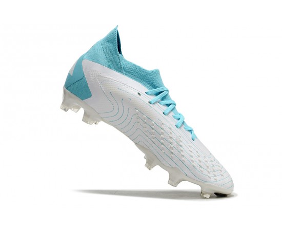 Adidas Predator Accuracy FG Boost Soccer Cleats White Ltblue For Men