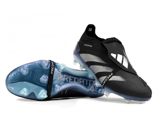 Adidas Predator Accuracy FG Low Soccer Cleats Black Silver Blue For Men