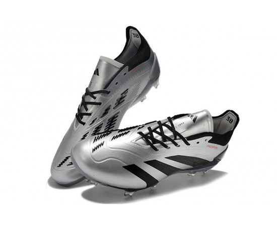 Adidas Predator Accuracy FG Low Soccer Cleats Black Silver For Men