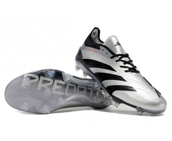 Adidas Predator Accuracy FG Low Soccer Cleats Black Silver For Men