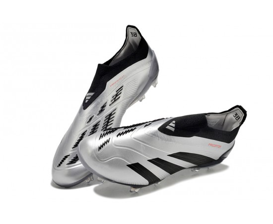 Adidas Predator Accuracy FG Low Soccer Cleats Silver Black For Men