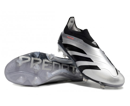 Adidas Predator Accuracy FG Low Soccer Cleats Silver Black For Men