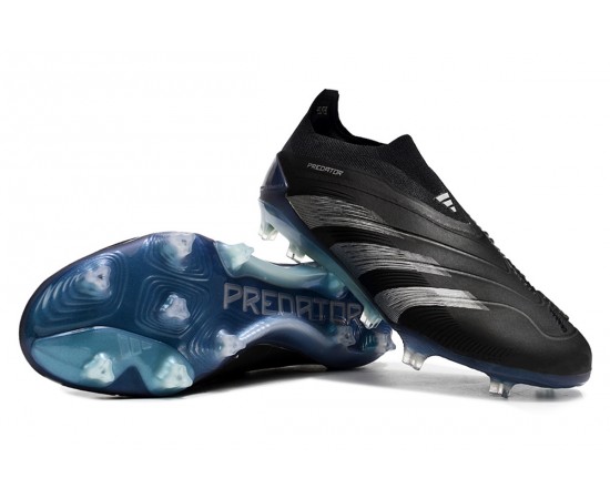 Adidas Predator Accuracy FG Soccer Cleats Black Blue Silver For Men