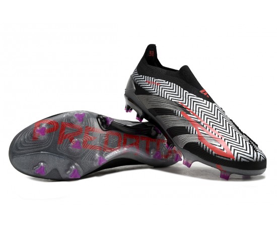 Adidas Predator Accuracy FG Soccer Cleats Black Silver Grey For Men