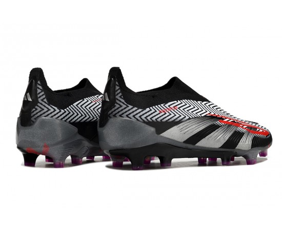 Adidas Predator Accuracy FG Soccer Cleats Black Silver Grey For Men