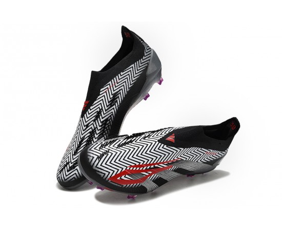 Adidas Predator Accuracy FG Soccer Cleats Black Silver Grey For Men