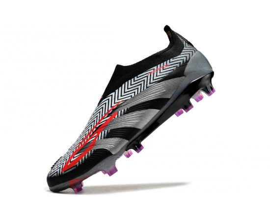 Adidas Predator Accuracy FG Soccer Cleats Black Silver Grey For Men