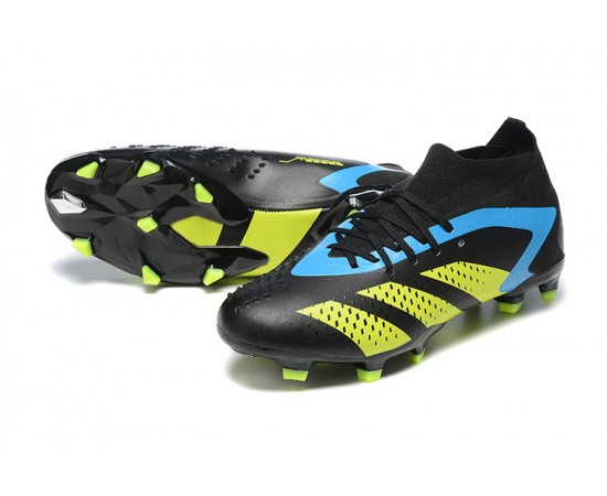 Adidas Predator Accuracy FG Soccer Cleats Black Yellow Blue For Men