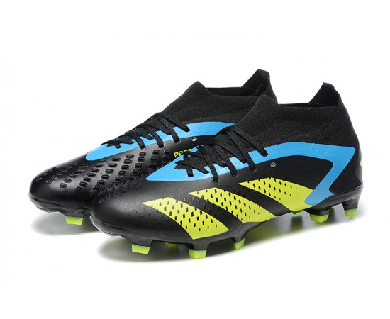 Adidas Predator Accuracy FG Soccer Cleats Black Yellow Blue For Men