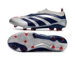 Adidas Predator Accuracy FG Soccer Cleats Silver Blue Red For Men And Women 