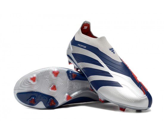 Adidas Predator Accuracy FG Soccer Cleats Silver Blue Red For Men And Women