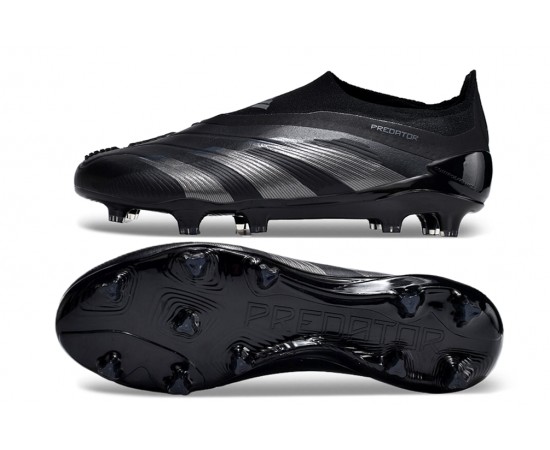 Adidas Predator Elite Laceless Boost FG All Black Low Soccer Cleats For Men