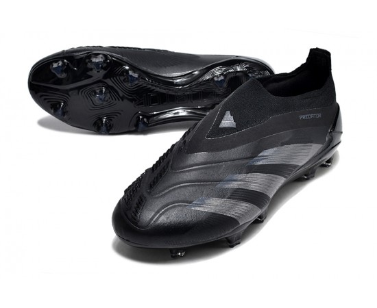 Adidas Predator Elite Laceless Boost FG All Black Low Soccer Cleats For Men