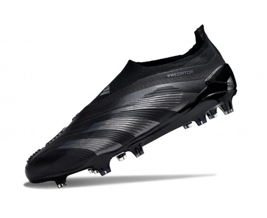 Adidas Predator Elite Laceless Boost FG All Black Low Soccer Cleats For Men