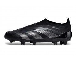 Adidas Predator Elite Laceless Boost FG All Black Low Soccer Cleats For Men