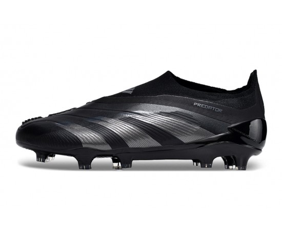 Adidas Predator Elite Laceless Boost FG All Black Low Soccer Cleats For Men