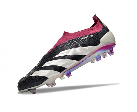 Adidas Predator Elite Laceless Boost FG Beige Black Win-Red Low Soccer Cleats For Men