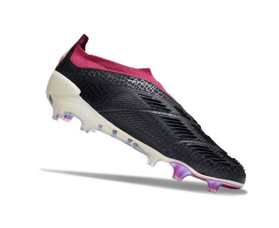 Adidas Predator Elite Laceless Boost FG Beige Black Win-Red Low Soccer Cleats For Men