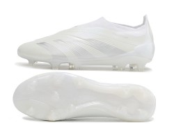 Adidas Predator Elite Laceless Boost FG Beige Silver Low Soccer Cleats For Men