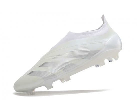 Adidas Predator Elite Laceless Boost FG Beige Silver Low Soccer Cleats For Men