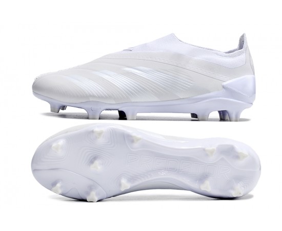 Adidas Predator Elite Laceless Boost FG Beige White Low Soccer Cleats For Men