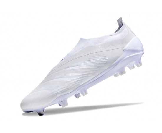 Adidas Predator Elite Laceless Boost FG Beige White Low Soccer Cleats For Men