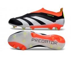 Adidas Predator Elite Laceless Boost FG Grey Black Orange Low Soccer Cleats For Men