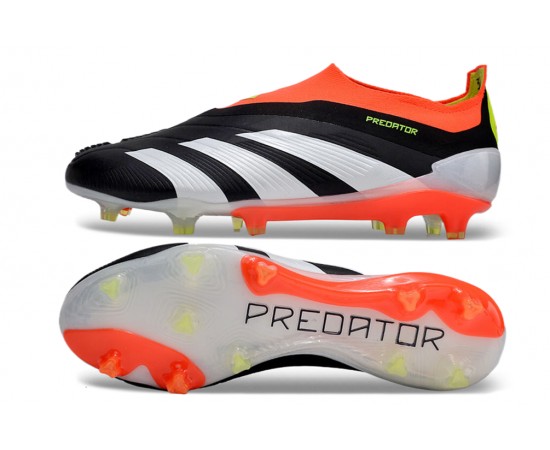 Adidas Predator Elite Laceless Boost FG Grey Black Orange Low Soccer Cleats For Men