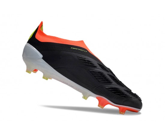 Adidas Predator Elite Laceless Boost FG Grey Black Orange Low Soccer Cleats For Men