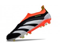 Adidas Predator Elite Laceless Boost FG Grey Black Orange Low Soccer Cleats For Men