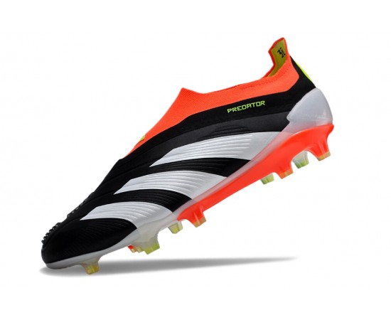 Adidas Predator Elite Laceless Boost FG Grey Black Orange Low Soccer Cleats For Men