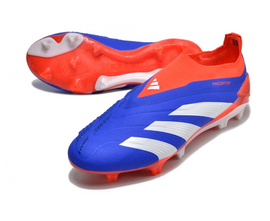 Adidas Predator Elite Laceless Boost FG Orange Silver Blue Low Soccer Cleats For Men