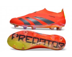 Adidas Predator Elite Laceless Boost FG Red Black Yellow Low Soccer Cleats For Men