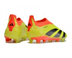 Adidas Predator Elite Laceless Boost FG Yellow Black Orange Low Soccer Cleats For Men