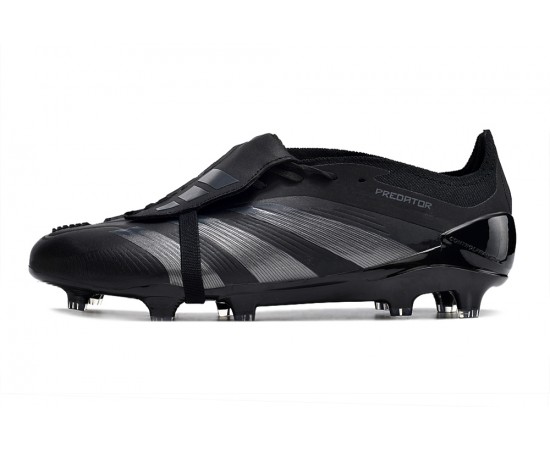 Adidas Predator Elite Tongue FG Black And Silver Low Soccer Cleats For Men