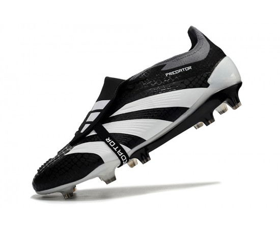 Adidas Predator Elite Tongue FG Black And White Low Soccer Cleats For Men