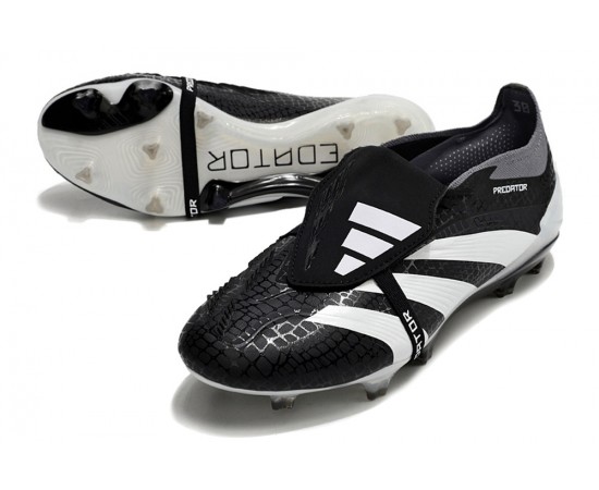 Adidas Predator Elite Tongue FG Black And White Low Soccer Cleats For Men