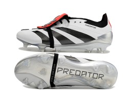 Adidas Predator Elite Tongue FG Black Red White And Silver Low Soccer Cleats For Men