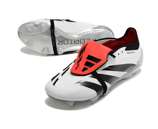 Adidas Predator Elite Tongue FG Black Red White And Silver Low Soccer Cleats For Men