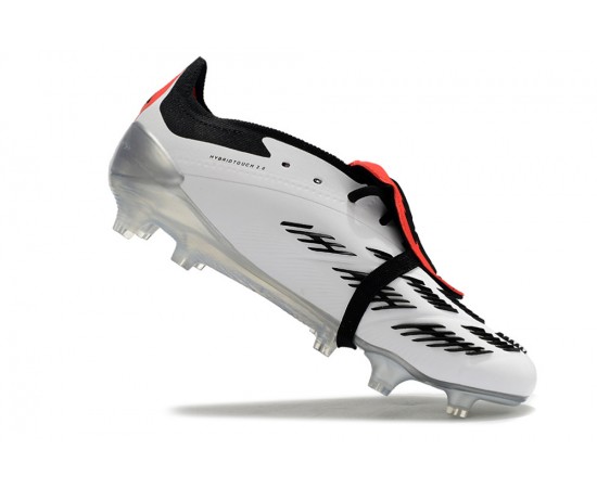 Adidas Predator Elite Tongue FG Black Red White And Silver Low Soccer Cleats For Men