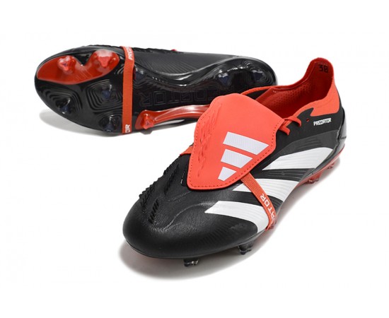 Adidas Predator Elite Tongue FG Black Red White Low Soccer Cleats For Men