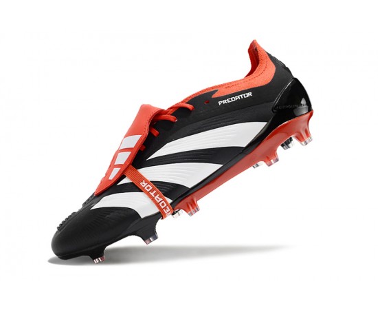 Adidas Predator Elite Tongue FG Black Red White Low Soccer Cleats For Men