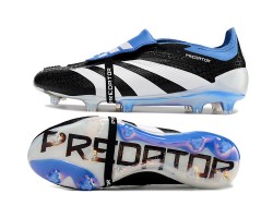 Adidas Predator Elite Tongue FG Black White Ltblue Low Soccer Cleats For Men