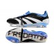 Adidas Predator Elite Tongue FG Black White Ltblue Low Soccer Cleats For Men