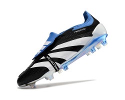 Adidas Predator Elite Tongue FG Black White Ltblue Low Soccer Cleats For Men