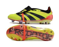 Adidas Predator Elite Tongue FG Black Yellow And Red Low Soccer Cleats For Men